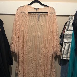 NWT torrid pink lace kimono